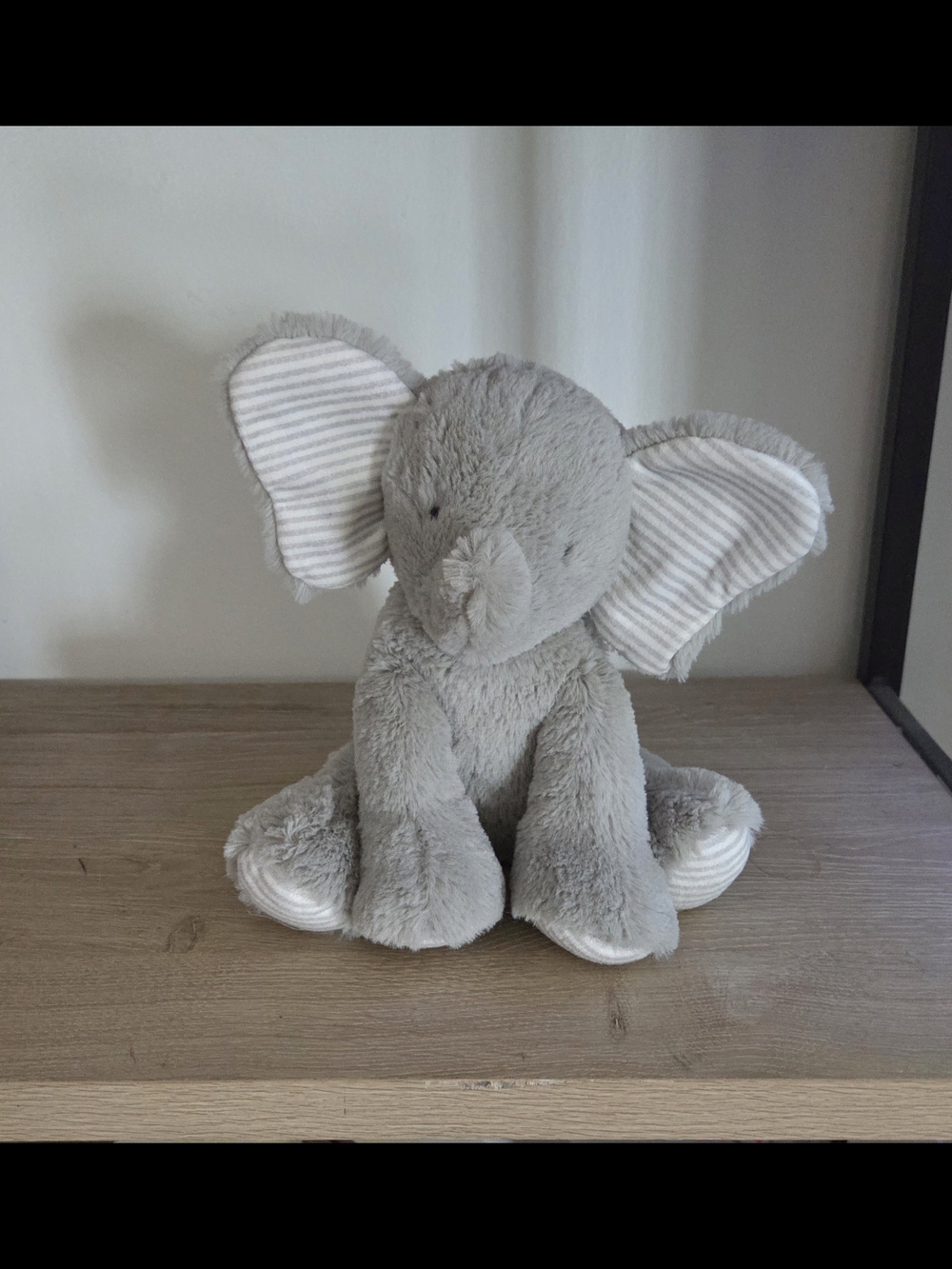 Carters Just One You Musical Grey Elephant Plush Stuffed Animal W/ Stripes 8.5"